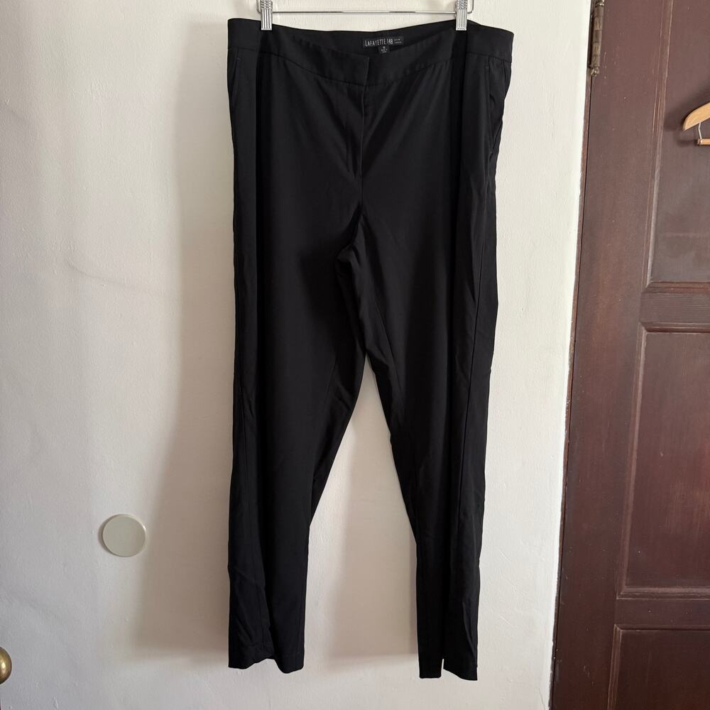 LAFAYETTE 148 | Black Wide Leg Stretch Wool Trousers | Size 16